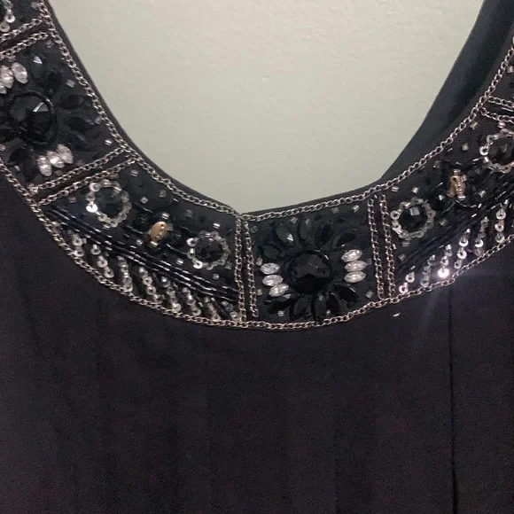 2 for $25 VGUC Alice +Olivia black sequin crystal women top sleeveless S petite - Picture 5 of 5